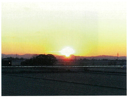 城原川堤防から見た日の出